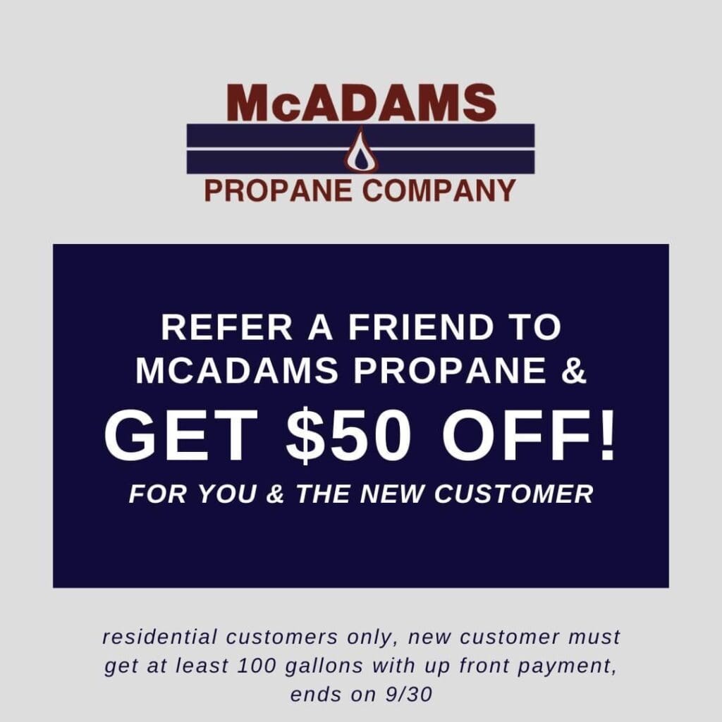 McAdams refferal promo with gray background